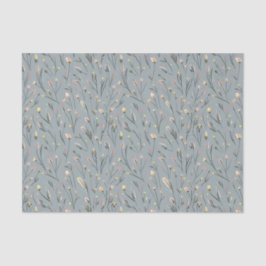 Moderne waterverf roze gele bloemen2 tissuepapier (Voorkant)