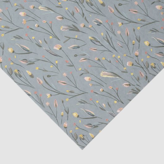 Moderne waterverf roze gele bloemen2 tissuepapier (Detail)