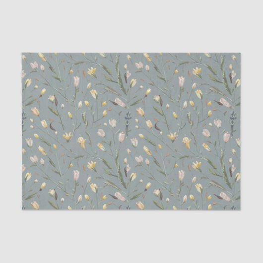 Moderne waterverf roze gele bloemen tissuepapier (Voorkant)