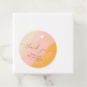 Moderne Waterverf Roze Gele Douanebat Mitzvah Bedankjes Labels (In situ)