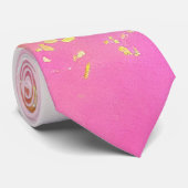 Moderne Waterverf Roze Goud Abstract Stropdas (Opgerold)