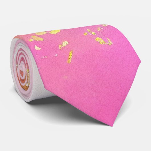 Moderne Waterverf Roze Goud Abstract Stropdas (Opgerold)