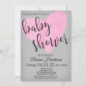 Moderne Waterverf Roze Hart Meisje Baby shower Kaart (Voorkant)