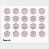 Moderne Waterverf Roze Hart Meisje Baby shower Ronde Sticker (Vel)