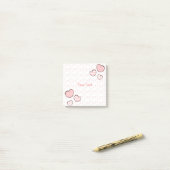 Moderne Waterverf Roze harten Aangepast Post-it® Notes (Op bureau)