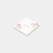 Moderne Waterverf Roze harten Aangepast Post-it® Notes (Schuin)