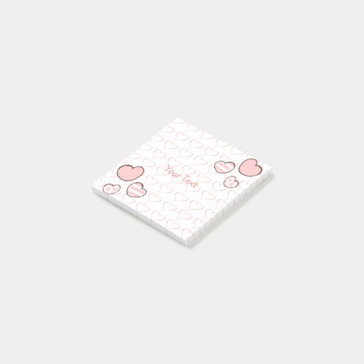 Moderne Waterverf Roze harten Aangepast Post-it® Notes (Schuin)