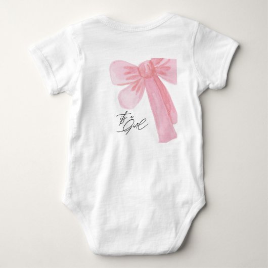 Moderne Waterverf Roze 'Het is een meisje' Romper (Achterkant)