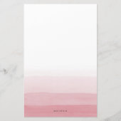 Moderne Waterverf Roze Ombre gepersonaliseerd Briefpapier (Achterkant)