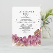 Moderne Waterverf roze orchidee en pampas Kaart (Staand voorkant)