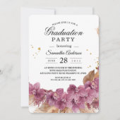 Moderne Waterverf roze orchidee en pampas Kaart (Voorkant)