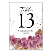 Moderne Waterverf roze orchidee en pampas Kaart (Voorkant)