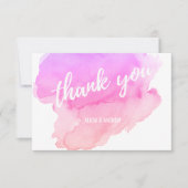 Moderne Waterverf Roze, Peach DANK U Bedankkaart (Voorkant)