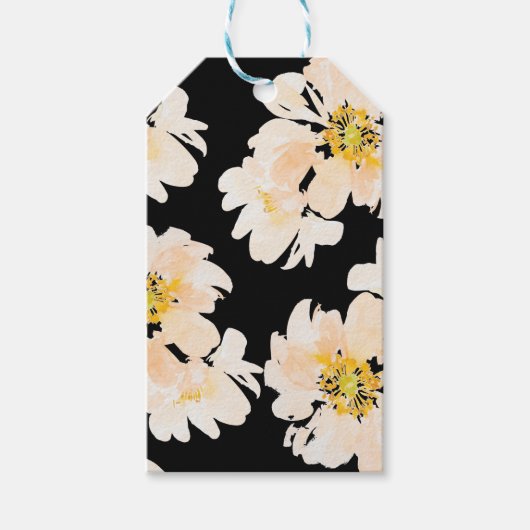Moderne Waterverf roze pony floral Cadeaulabel (Voorkant)