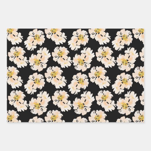 Moderne Waterverf roze pony floral Inpakpapier Vel (Voorkant 3)