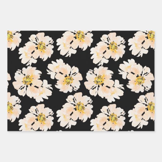 Moderne Waterverf roze pony floral Inpakpapier Vel (Voorkant)