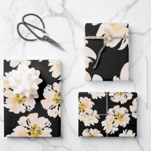 Moderne Waterverf roze pony floral Inpakpapier Vel