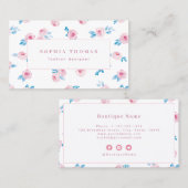 Moderne waterverf roze roze blauw professionele ro visitekaartje (Voorkant / Achterkant)