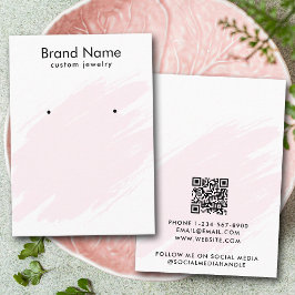 Moderne Waterverf Roze Sieraden Displaykaart Visitekaartje