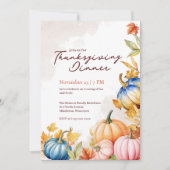 Moderne Waterverf Roze Sinaasappel Pompoen Thanksg Kaart (Voorkant)