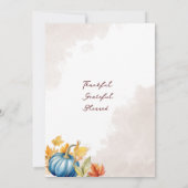 Moderne Waterverf Roze Sinaasappel Pompoen Thanksg Kaart (Achterkant)