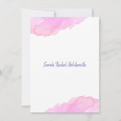 Moderne Waterverf roze Star BAT MITZVAH Uitnodigin Kaart (Achterkant)