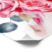 Moderne Waterverf Roze Trouwjurk Glossy Poster (Hoek)