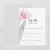 Moderne Waterverf - roze tulpen  RSVP Kaartje (Voorkant / Achterkant)