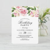 Moderne Waterverf roze volken en groen lef Kaart (Staand voorkant)