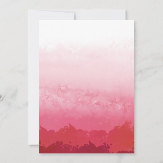 Moderne Waterverf | Roze voorste en achterste brui Kaart (Achterkant)