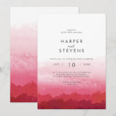 Moderne Waterverf | Roze voorste en achterste brui Kaart (Voorkant / Achterkant)