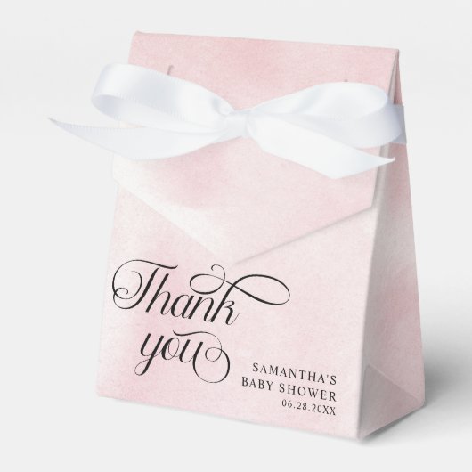 Moderne Waterverf Roze Wolk Negen Baby shower Bedankdoosjes (Voorkant Zijde)