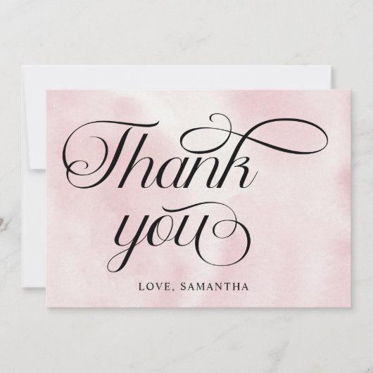 Moderne Waterverf Roze Wolk Negen Baby shower Bedankkaart (Voorkant)