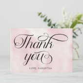 Moderne Waterverf Roze Wolk Negen Baby shower Bedankkaart (Staand voorkant)