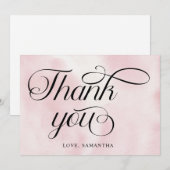 Moderne Waterverf Roze Wolk Negen Baby shower Bedankkaart (Voorkant / Achterkant)