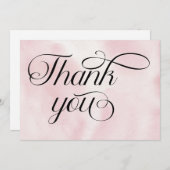 Moderne Waterverf Roze Wolk Negen Baby shower Bedankkaart (Voorkant / Achterkant)