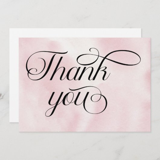 Moderne Waterverf Roze Wolk Negen Baby shower Bedankkaart (Voorkant / Achterkant)