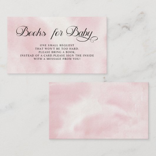 Moderne Waterverf Roze Wolk Negen Baby shower Informatiekaartje (Voorkant / Achterkant)