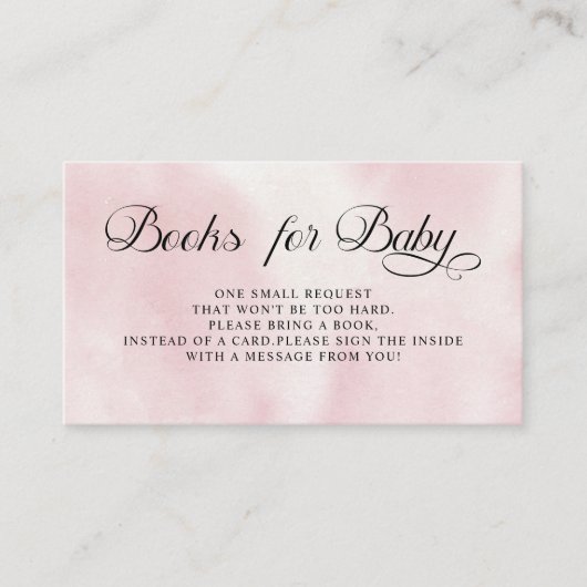 Moderne Waterverf Roze Wolk Negen Baby shower Informatiekaartje (Voorkant)