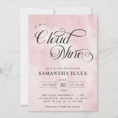 Moderne Waterverf Roze Wolk Negen Baby shower Kaart (Voorkant)