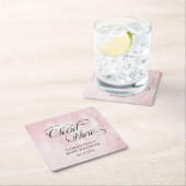 Moderne Waterverf Roze Wolk Negen Baby shower Kartonnen Onderzetters (Insitu)