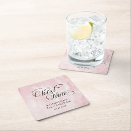 Moderne Waterverf Roze Wolk Negen Baby shower Kartonnen Onderzetters