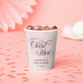 Moderne Waterverf Roze Wolk Negen Baby shower Papieren Bekers