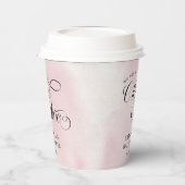 Moderne Waterverf Roze Wolk Negen Baby shower Papieren Bekers (Links)