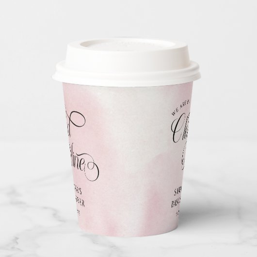 Moderne Waterverf Roze Wolk Negen Baby shower Papieren Bekers (Links)