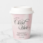 Moderne Waterverf Roze Wolk Negen Baby shower Papieren Bekers (Achterkant)