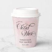Moderne Waterverf Roze Wolk Negen Baby shower Papieren Bekers (Voorkant)