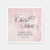 Moderne Waterverf Roze Wolk Negen Baby shower Servet (Voorkant)
