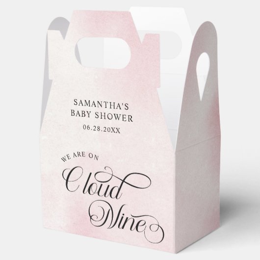 Moderne Waterverf Roze ze ze is op Cloud Nine Baby Bedankdoosjes (Geopend)