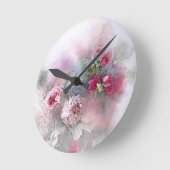 Moderne Waterverf Rozen bloemen bloemen legant Ronde Klok (Hoek)